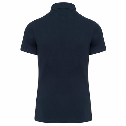 Navy - Back - Kariban Mens Piqué Stud Front Polo Shirt