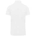 White - Back - Kariban Mens Piqué Stud Front Polo Shirt
