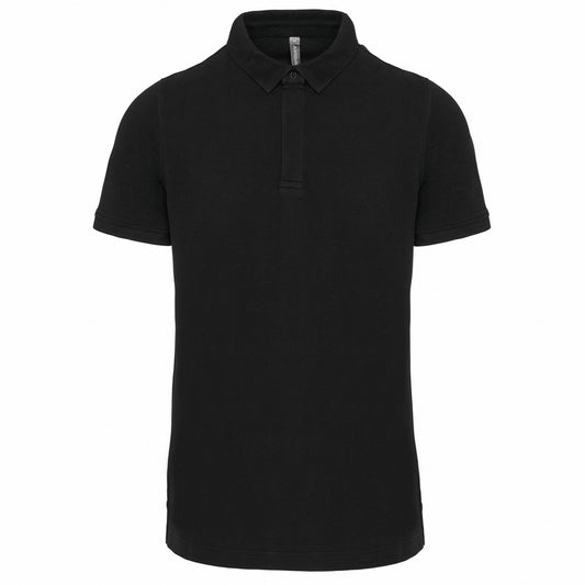 Black - Front - Kariban Mens Piqué Stud Front Polo Shirt