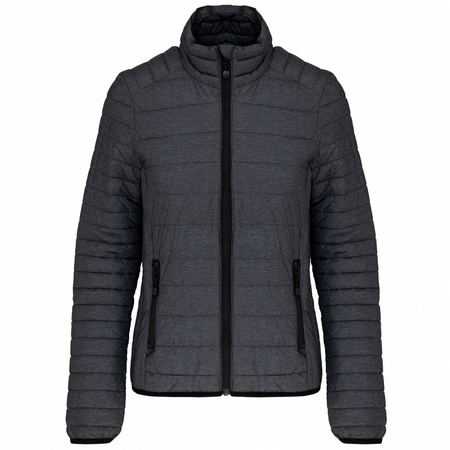 Dark Grey Marl - Front - Kariban Womens-Ladies Lightweight Padded Jacket