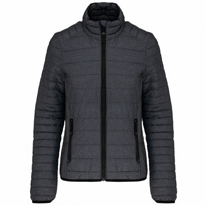 Dark Grey Marl - Front - Kariban Womens-Ladies Lightweight Padded Jacket
