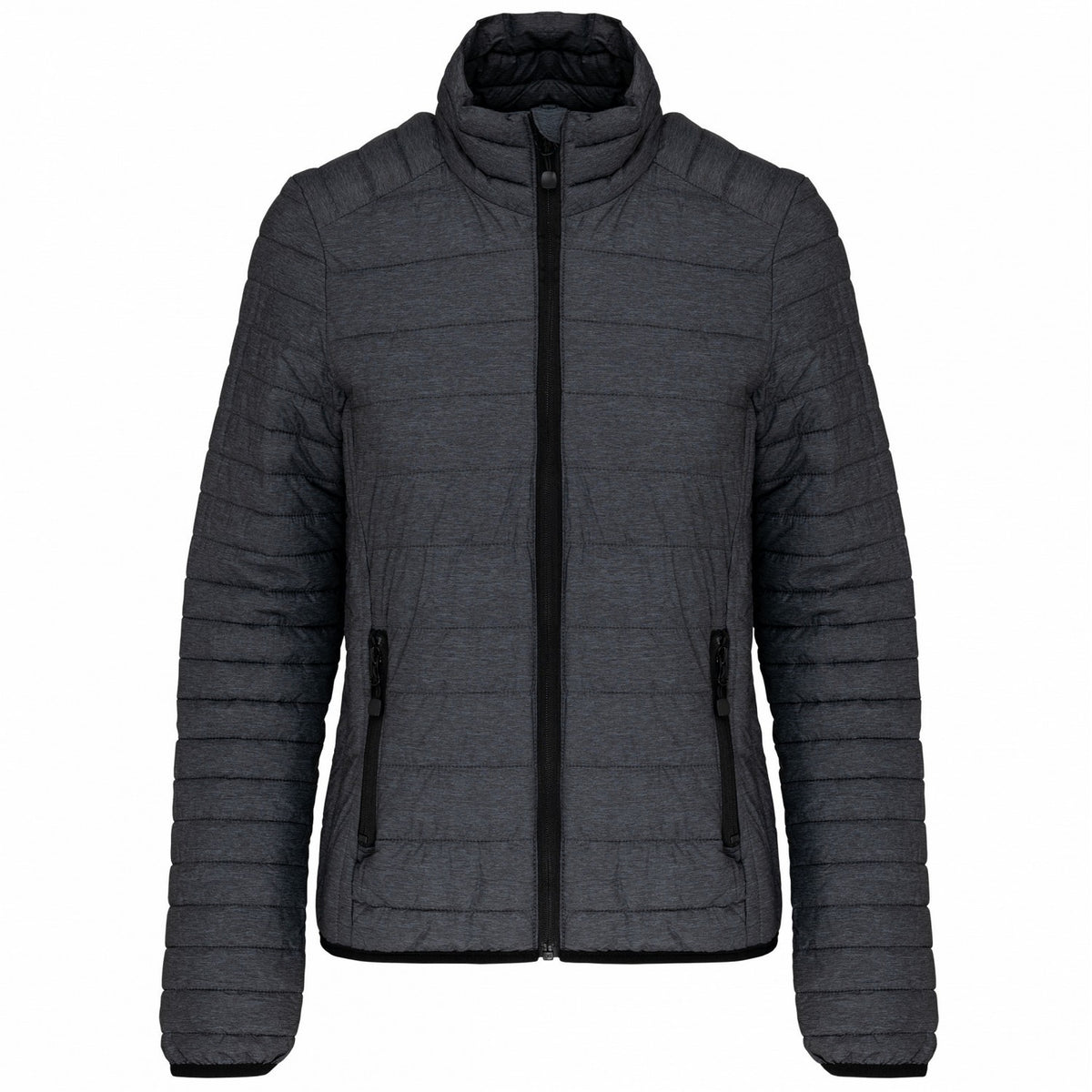 Dark Grey Marl - Front - Kariban Womens-Ladies Lightweight Padded Jacket