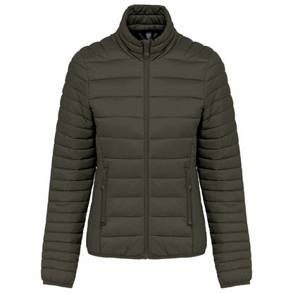 Dark Khaki - Front - Kariban Womens-Ladies Lightweight Padded Jacket
