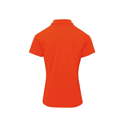 Orange - Back - Premier Womens-Ladies Coolchecker Plus Polo Shirt