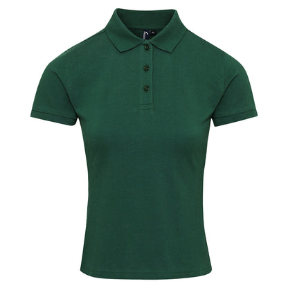 Bottle Green - Front - Premier Womens-Ladies Coolchecker Plus Polo Shirt