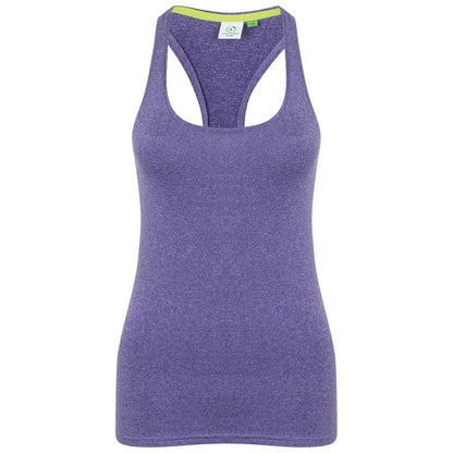 Purple Marl - Front - Tombo Womens-Ladies Racerback Tank Top
