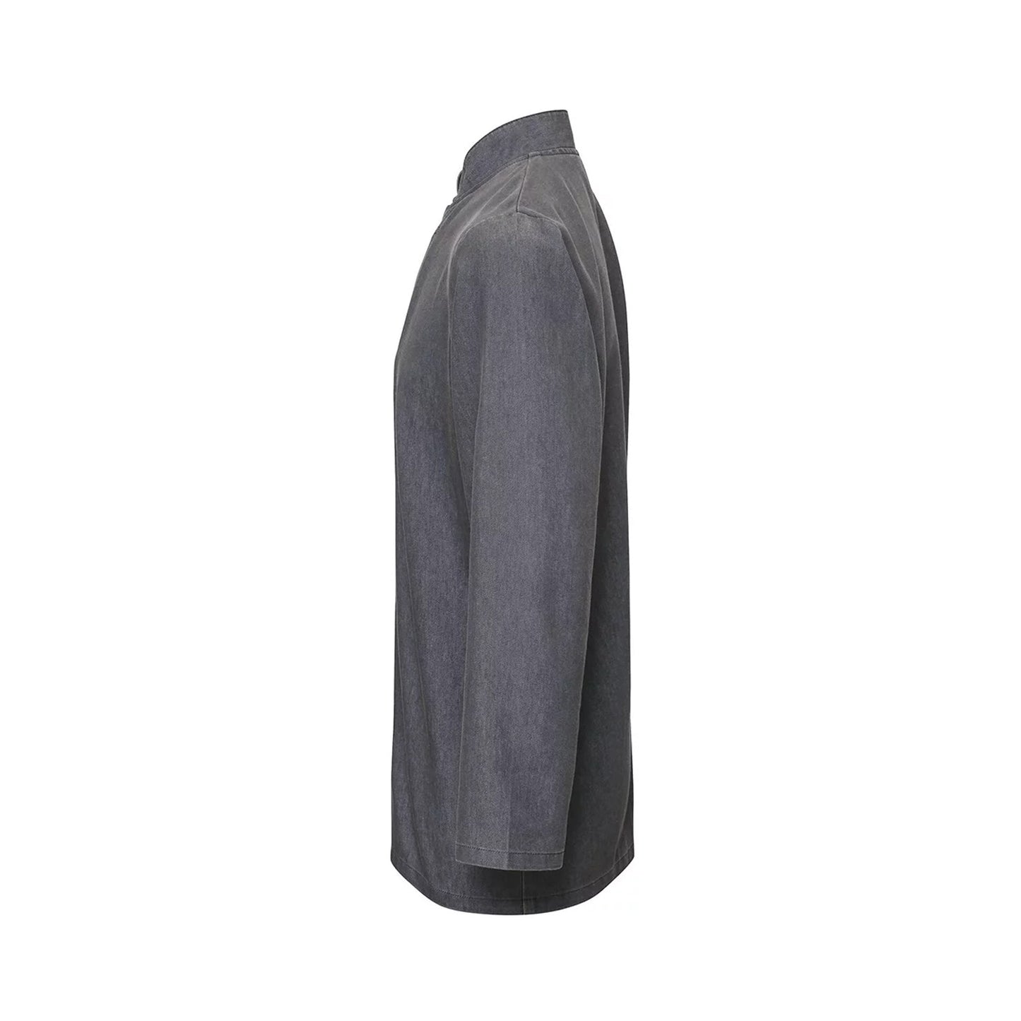 Grey Denim - Side - Premier Unisex Adult Wrap Over Long-Sleeved Chef Jacket