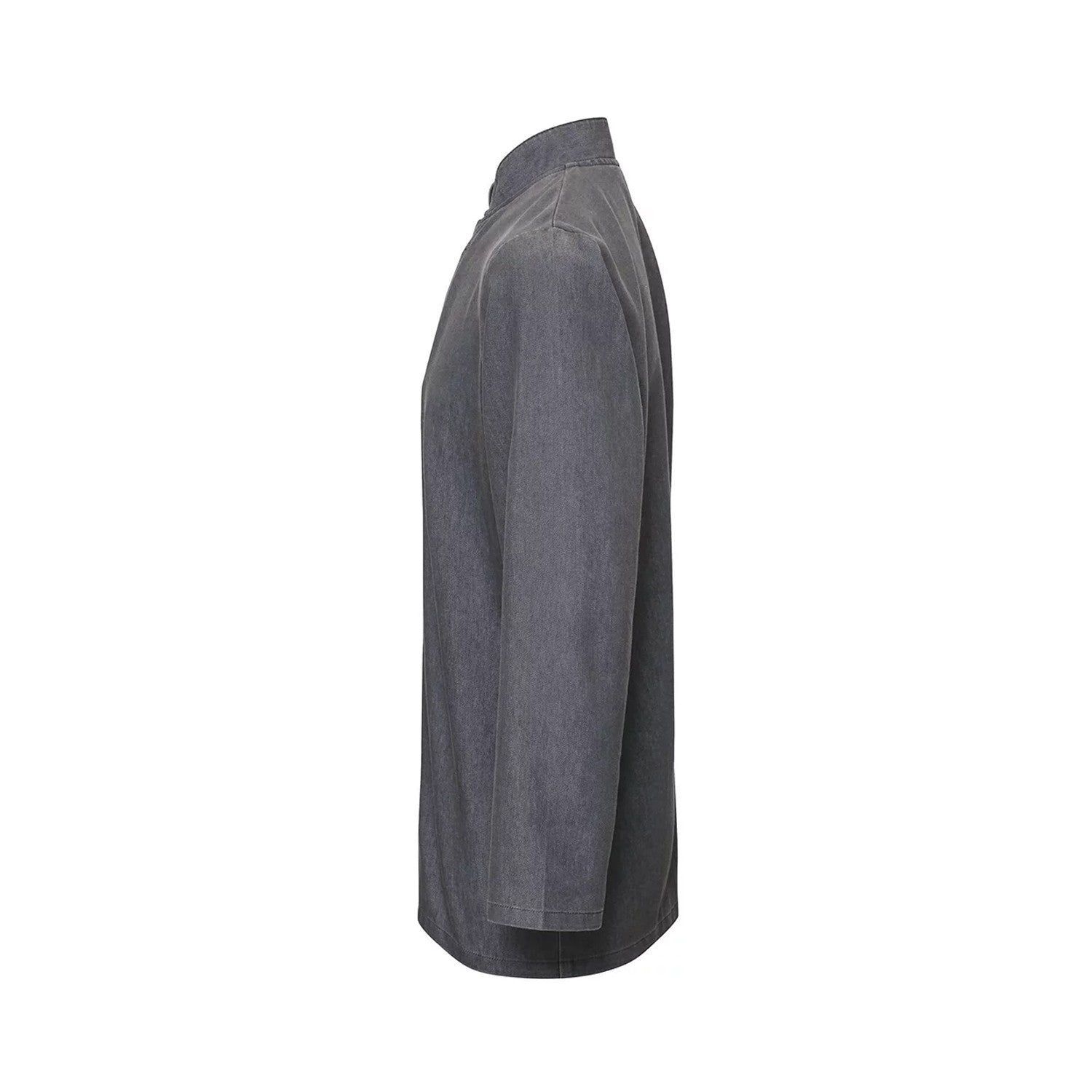 Grey Denim - Side - Premier Unisex Adult Wrap Over Long-Sleeved Chef Jacket
