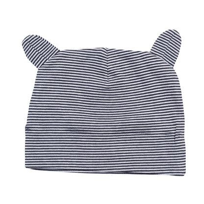 White-Nautical Navy - Front - Babybugz Baby Ears Hat