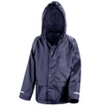 Navy - Back - Result Core Childrens-Kids Waterproof Rain Suit Set