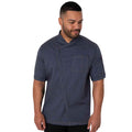 Indigo Heather - Side - Le Chef Mens Asymmetric Chef Jacket