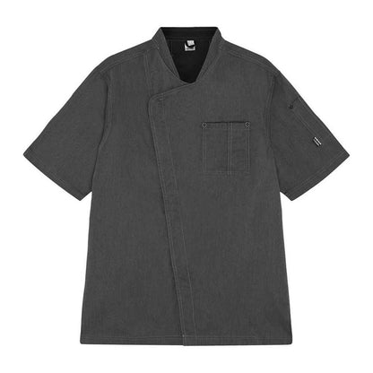 Grey Heather - Front - Le Chef Mens Asymmetric Chef Jacket