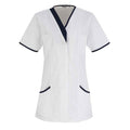 White-Navy - Front - Premier Womens-Ladies Daisy Healthcare Tunic