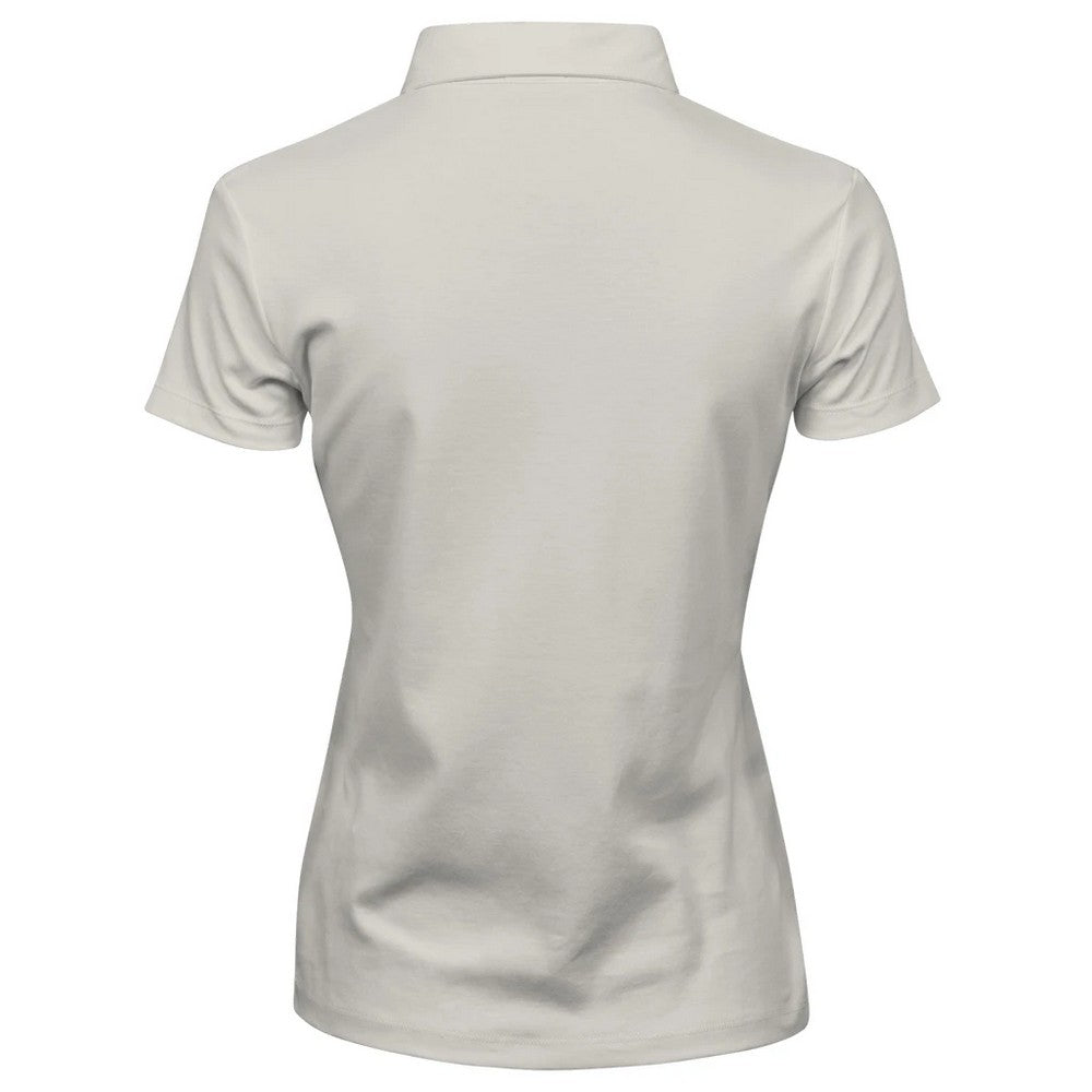 Cement - Back - Tee Jays Womens-Ladies Pima Cotton Interlock Stitching Polo Shirt