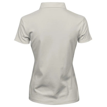 Cement - Back - Tee Jays Womens-Ladies Pima Cotton Interlock Stitching Polo Shirt