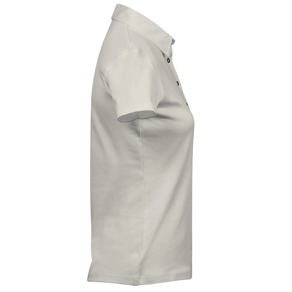 Cement - Side - Tee Jays Womens-Ladies Pima Cotton Interlock Stitching Polo Shirt