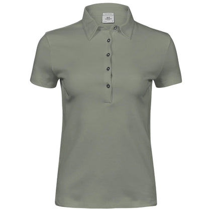Sage - Front - Tee Jays Womens-Ladies Pima Cotton Interlock Stitching Polo Shirt