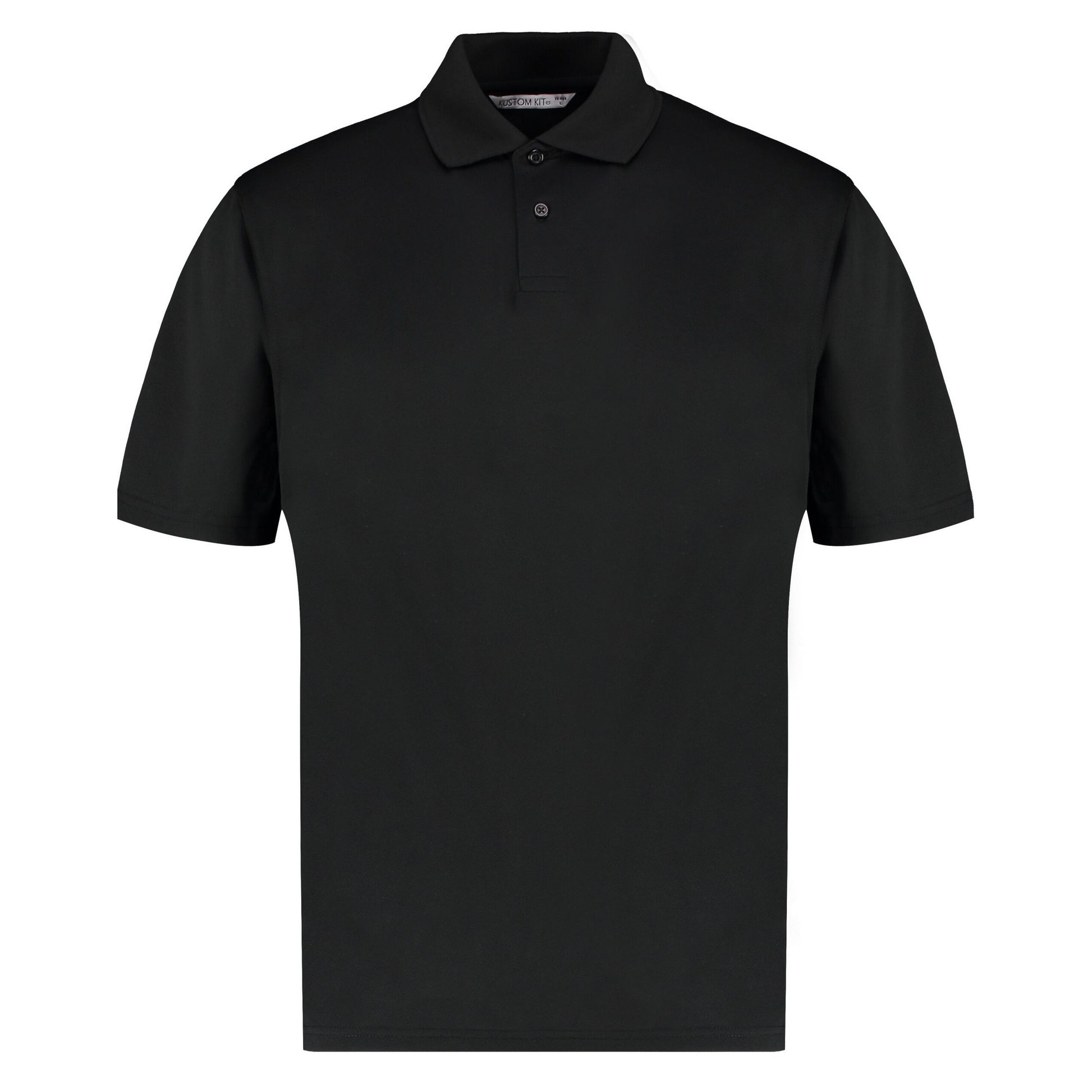 Black - Front - Kustom Kit Mens Cooltex Plus Regular Polo Shirt