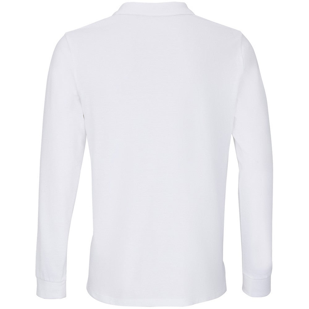 White - Back - SOLS Unisex Adult Planet Piqué Long-Sleeved Polo Shirt