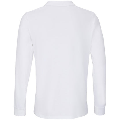 White - Back - SOLS Unisex Adult Planet Piqué Long-Sleeved Polo Shirt