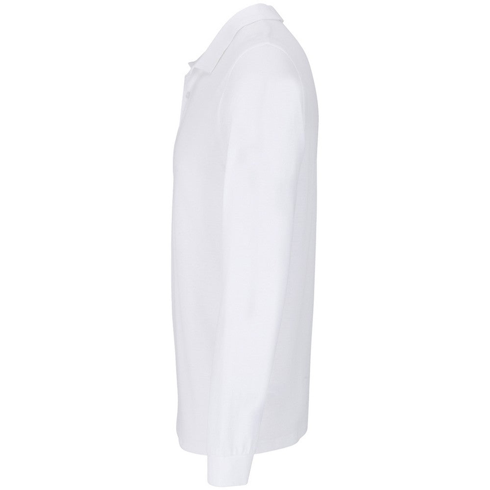 White - Side - SOLS Unisex Adult Planet Piqué Long-Sleeved Polo Shirt