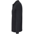 Black - Side - SOLS Unisex Adult Planet Piqué Long-Sleeved Polo Shirt