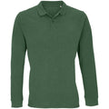 Bottle Green - Front - SOLS Unisex Adult Planet Piqué Long-Sleeved Polo Shirt