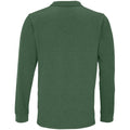 Bottle Green - Back - SOLS Unisex Adult Planet Piqué Long-Sleeved Polo Shirt