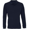 French Navy - Front - SOLS Unisex Adult Planet Piqué Long-Sleeved Polo Shirt