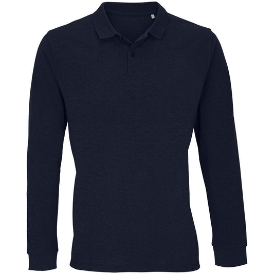 French Navy - Front - SOLS Unisex Adult Planet Piqué Long-Sleeved Polo Shirt