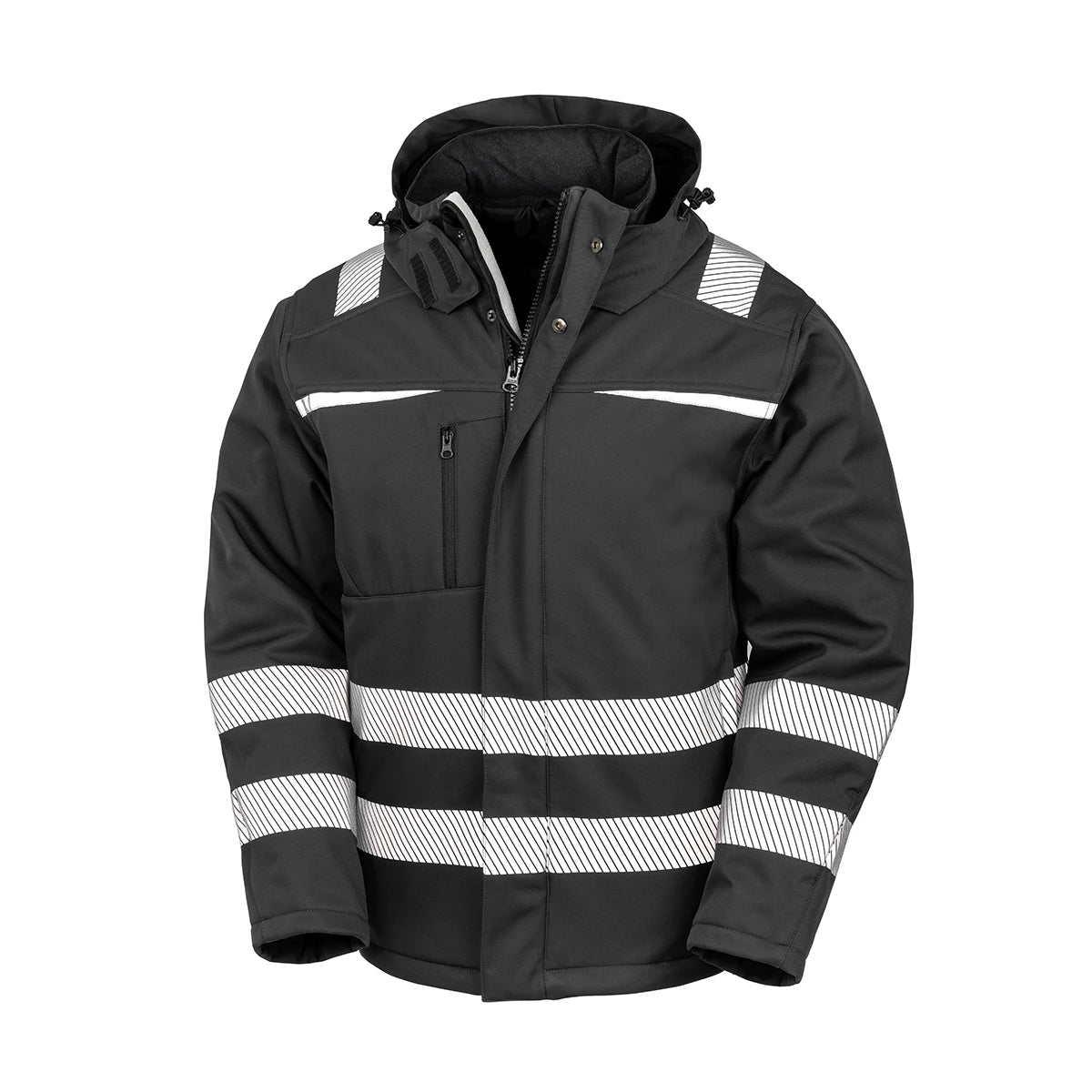 Black - Front - Result Unisex Adult Safe-Guard Dynamic Soft Shell Jacket