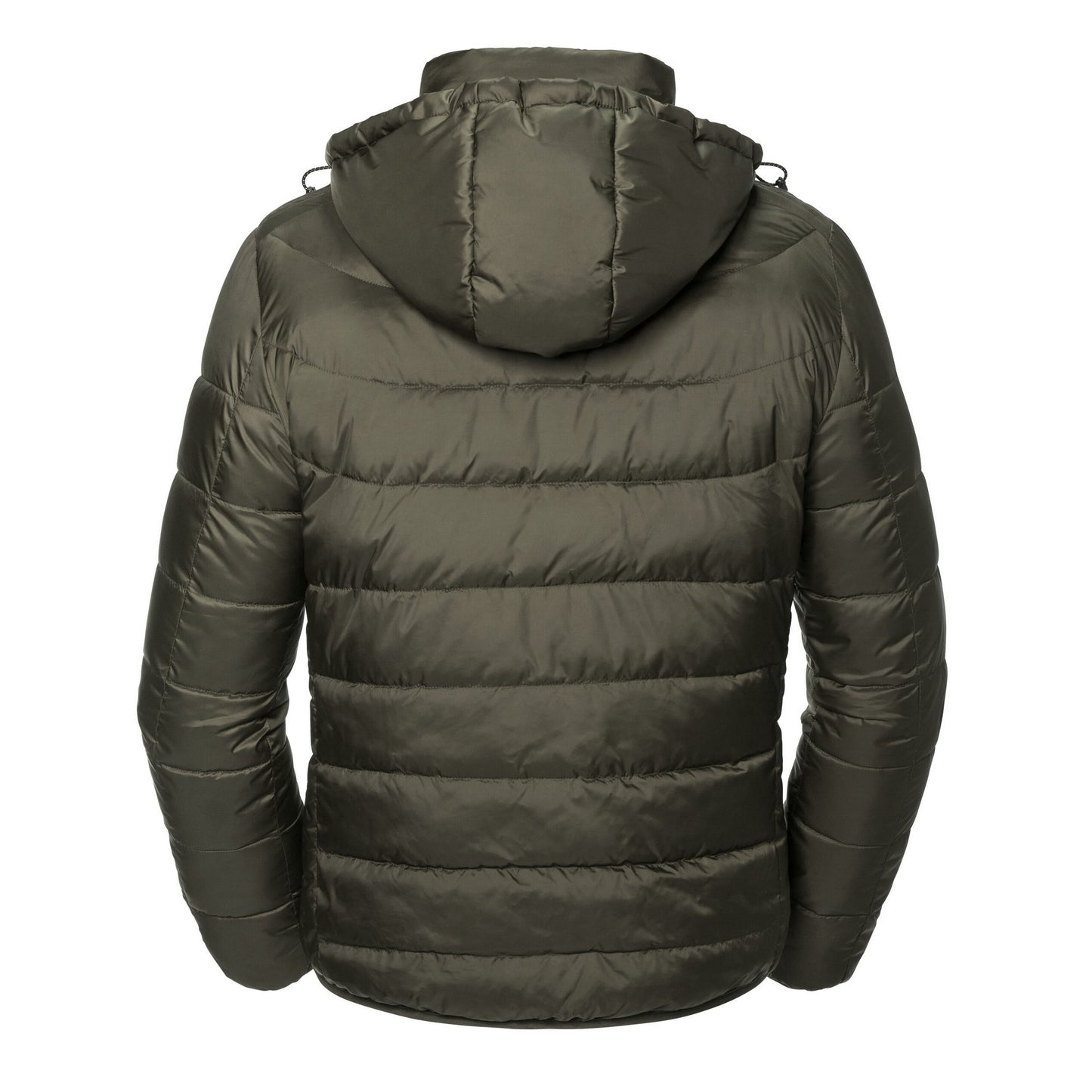 Dark Olive - Back - Russell Mens Nano Hooded Padded Jacket