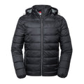 Black - Front - Russell Mens Nano Hooded Padded Jacket