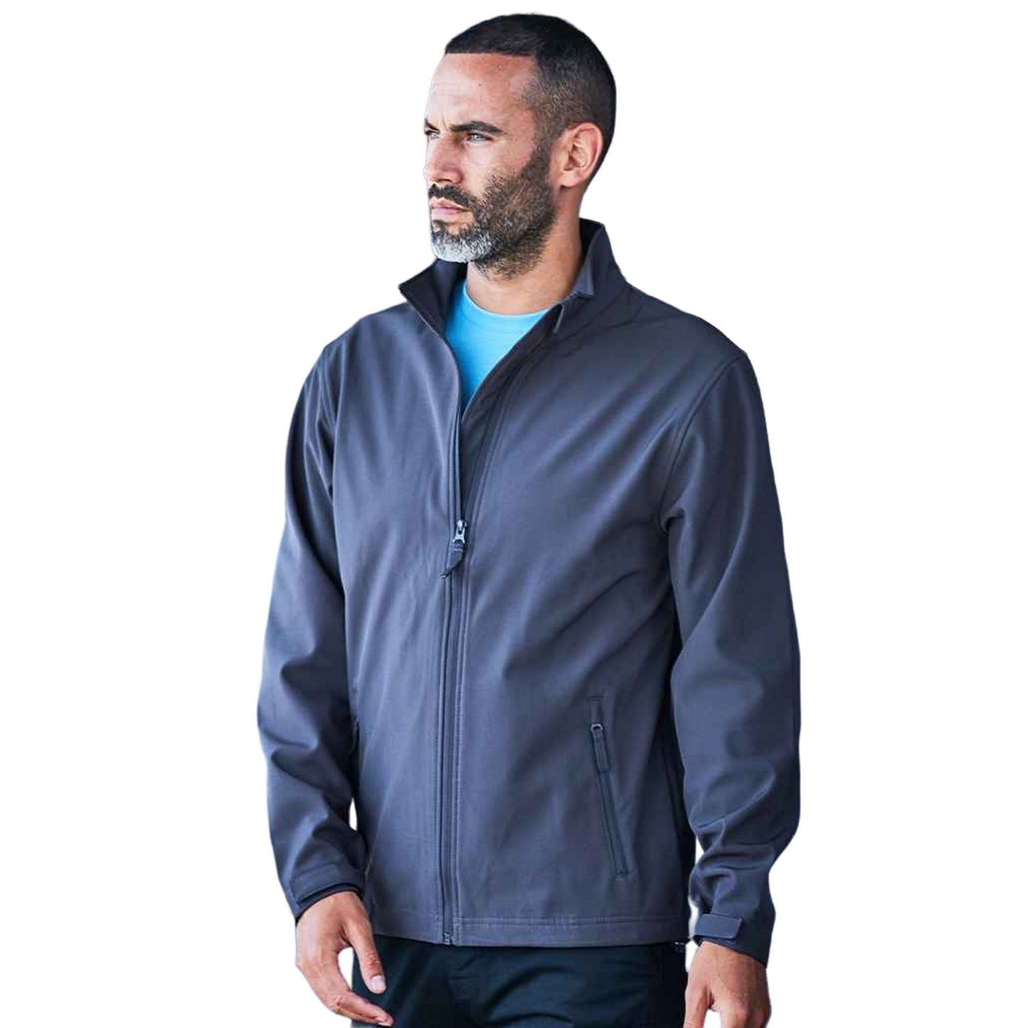 Navy - Side - PRO RTX Mens Double Layered Soft Shell Jacket