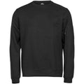 Black - Front - Tee Jays Mens Athletic Crew Neck Sweatshirt