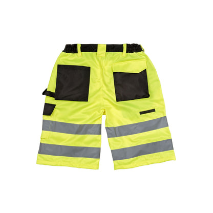 Fluorescent Yellow - Back - SAFE-GUARD by Result Mens Hi-Vis Cargo Shorts