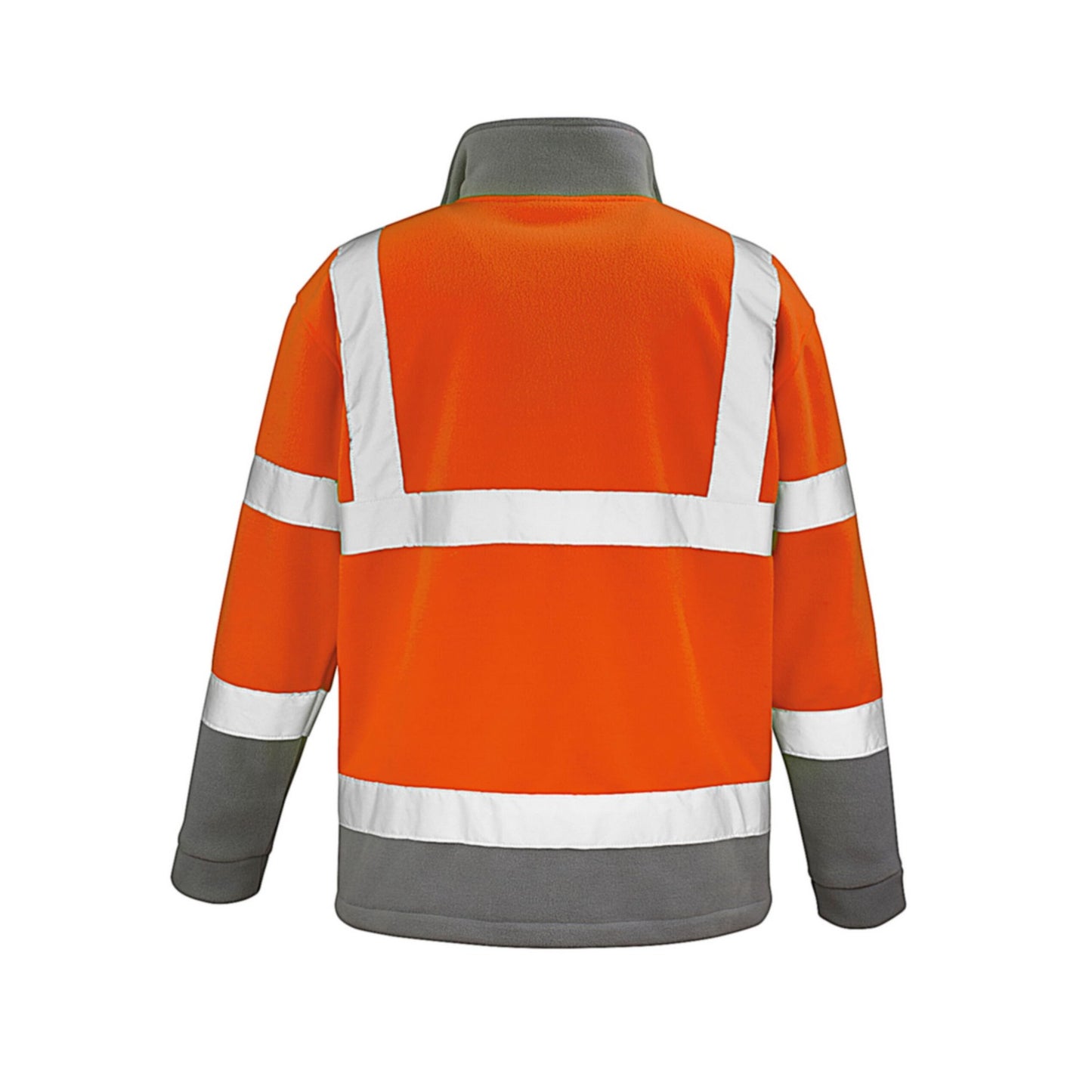 Fluorescent Orange - Back - SAFE-GUARD by Result Mens Microfleece Hi-Vis Rail Jacket