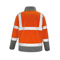 Fluorescent Orange - Back - SAFE-GUARD by Result Mens Microfleece Hi-Vis Rail Jacket