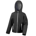 Black-Seal Grey - Front - Result Core Childrens-Kids TX Performance Hooded Soft Shell Jacket