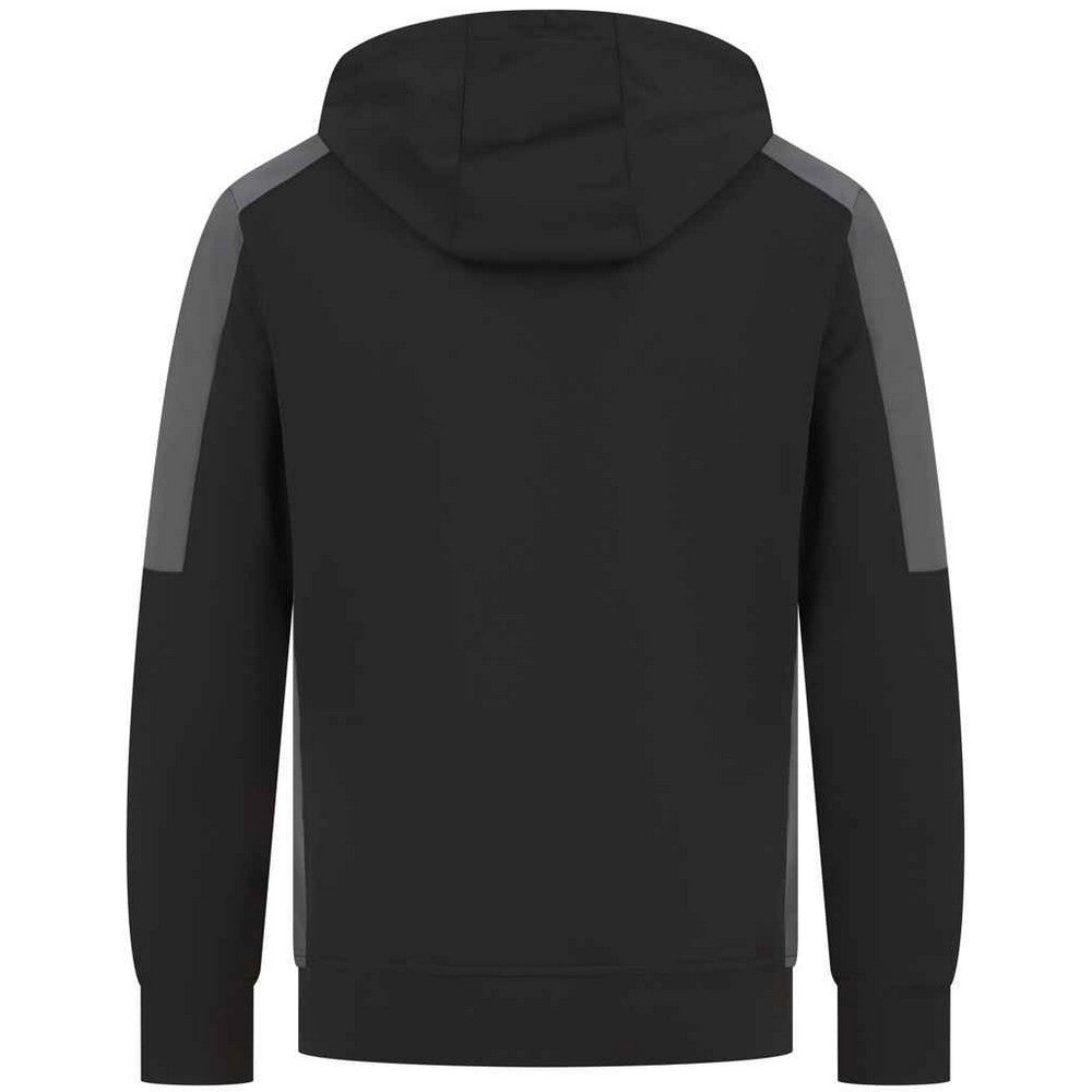 Black-Gunmetal Grey - Back - Finden & Hales Unisex Adult Contrast Panel Hoodie