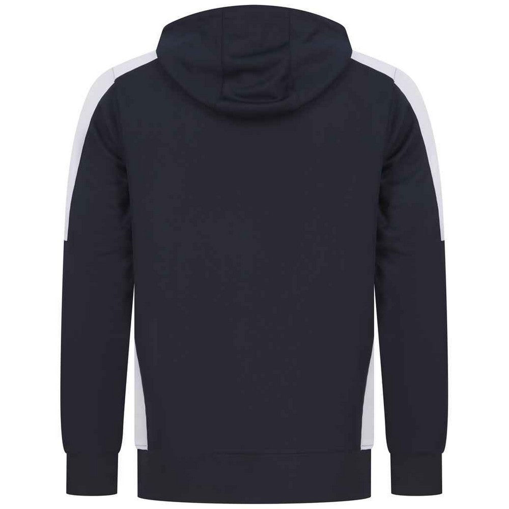 Navy-White - Back - Finden & Hales Unisex Adult Contrast Panel Hoodie