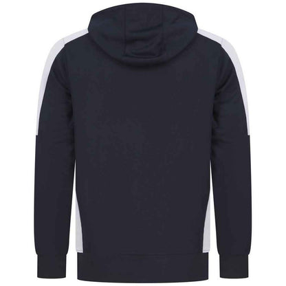Navy-White - Back - Finden & Hales Unisex Adult Contrast Panel Hoodie