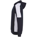 Navy-White - Side - Finden & Hales Unisex Adult Contrast Panel Hoodie