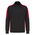 Black-Red - Front - Finden & Hales Unisex Adult Contrast Panel Hoodie