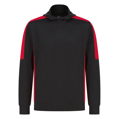 Black-Red - Front - Finden & Hales Unisex Adult Contrast Panel Hoodie
