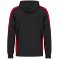 Black-Red - Back - Finden & Hales Unisex Adult Contrast Panel Hoodie