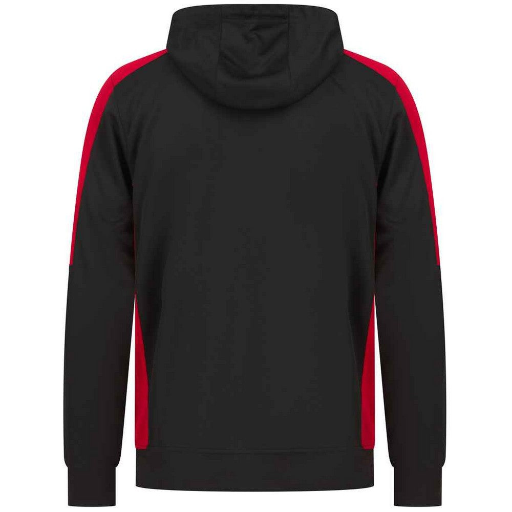 Black-Red - Back - Finden & Hales Unisex Adult Contrast Panel Hoodie