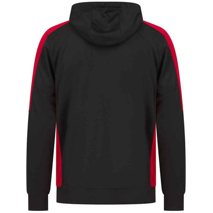 Black-Red - Back - Finden & Hales Unisex Adult Contrast Panel Hoodie