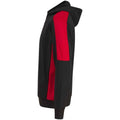 Black-Red - Side - Finden & Hales Unisex Adult Contrast Panel Hoodie