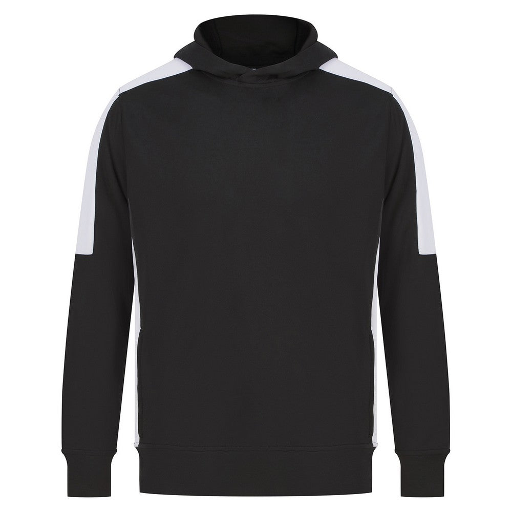 Black-White - Front - Finden & Hales Unisex Adult Contrast Panel Hoodie